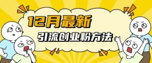 12月最新引流创业粉方法，方法非常简单，适用于多平台-88共享