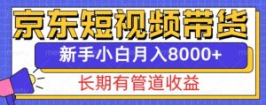 京东短视频带货新玩法,长期管道收益,新手也能月入8000+-88共享