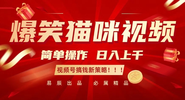爆笑猫咪视频：简单操作，日入过K，视频号搞钱新策略【揭秘】-88共享