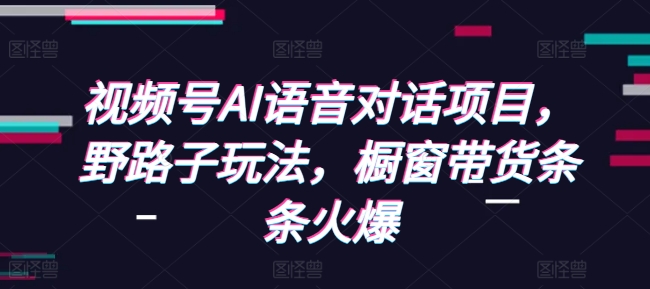 视频号AI语音对话项目，野路子玩法，橱窗带货条条火爆-88共享