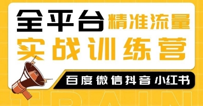 全平台精准流量实战训练营，百度微信抖音小红书SEO引流教程-88共享
