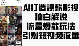 AI打造爆款影视独白解说,流量爆款玩法,引爆短视频流量-88共享