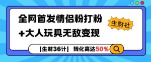 【生财36计】全网首发情侣粉打粉+大人玩具无敌变现-88共享