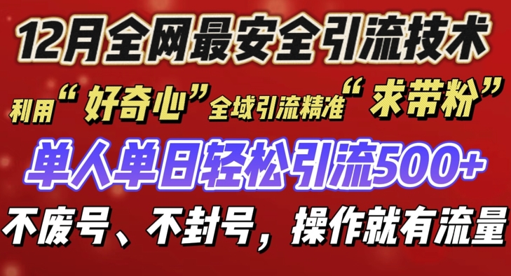 12 月份全网最安全引流创业粉技术来袭，不封号不废号，有操作就有流量【揭秘】-88共享