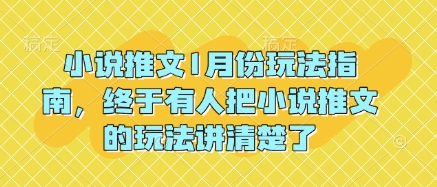 小说推文1月份玩法指南，终于有人把小说推文的玩法讲清楚了!-88共享