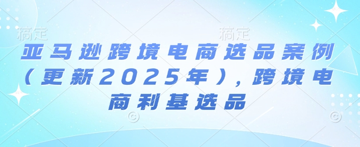 亚马逊跨境电商选品案例(更新2025年)，跨境电商利基选品-88共享