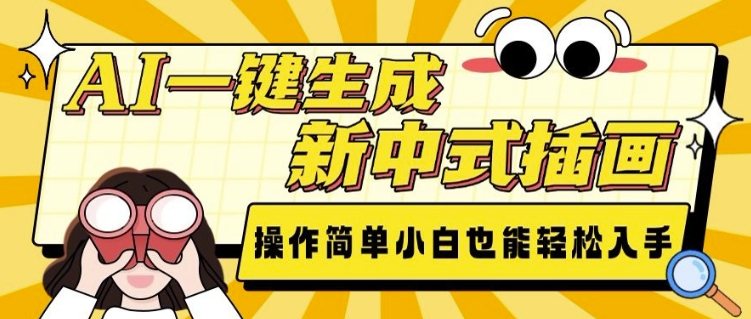 AI一键生成新中式插画， 操作简单，小白也能轻松入手-88共享