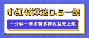 小红书留言评论,0.5元1条,一分钟一单,多劳多得,收益无上限-88共享