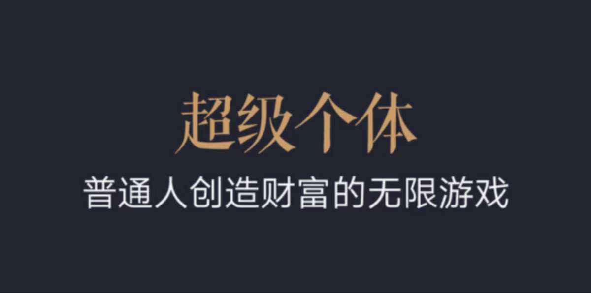 超级个体：2024-2025翻盘指南，普通人创造财富的无限游戏-88共享