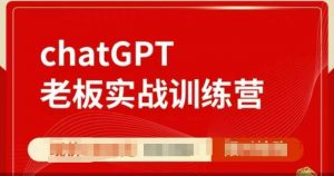 ChatGPT老板实战训练营，用GPT带飞，一人顶一个团队-88共享