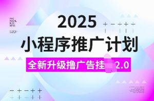 2025小程序推广计划，全新升级撸广告挂JI2.0玩法，日入多张，小白可做【揭秘】-88共享