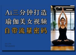Ai3分钟打造瑜伽美女视频，自带流量密码-88共享