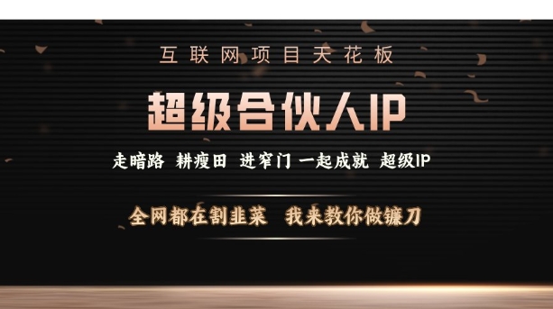 互联网项目天花板，超级合伙人IP，全网都在割韭菜，我来教你做镰刀【仅揭秘】-88共享