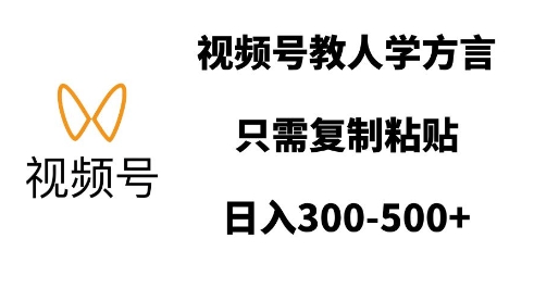 视频号教人学方言，只需复制粘贴，日入多张-88共享