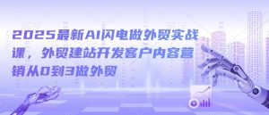 2025最新AI闪电做外贸实战课,外贸建站开发客户内容营销从0到3做外贸-88共享