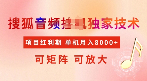 全网首发搜狐音频挂JI独家技术，项目红利期，可矩阵可放大，稳定月入8k【揭秘】-88共享