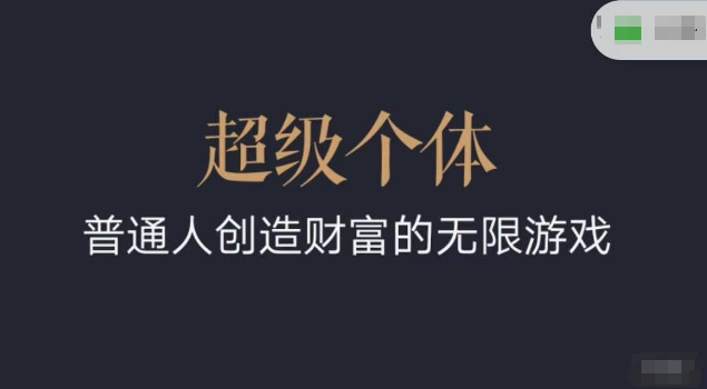 超级个体2024-2025翻盘指南，普通人创造财富的无限游戏-88共享