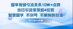 国学视频引流条条10W+点赞当日引流变现超4位数-88共享