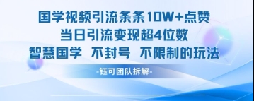 国学视频引流条条10W+点赞当日引流变现超4位数-88共享
