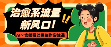 治愈系流量新风口，AI+宫崎骏动画创作实战课，从0到1打造爆款视频-88共享
