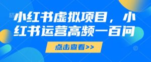 小红书虚拟项目,小红书运营高频一百问【文档】-88共享