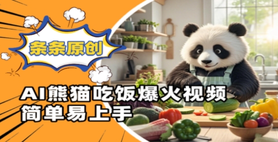 Ai熊猫吃饭爆火视频，条条原创，简单易上手-88共享