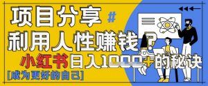小红书日入1k+？揭秘人性洞察力，小白3分钟上手，点赞爆棚！-88共享