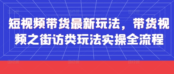 短视频带货最新玩法，带货视频之街访类玩法实操全流程-88共享