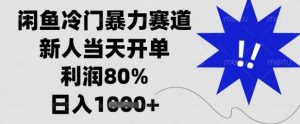 闲鱼冷门暴力赛道，新人当天开单，利润80%，日入1k+【揭秘】-88共享