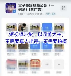 宝子哥头部团队短视频带货,以混剪为主,不需要真人出镜,不需要拍摄-88共享