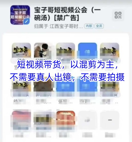 宝子哥头部团队短视频带货，以混剪为主，不需要真人出镜，不需要拍摄-88共享