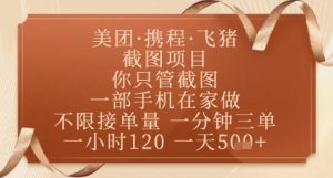 飞猪美团截图项目,你只管截图,一部手机在家做,正规平台无套路,一天5张+【揭秘】-88共享