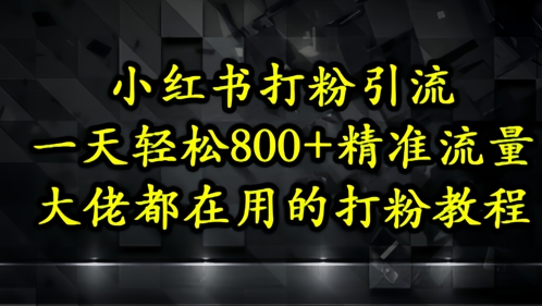 小红书打粉引流，一天轻松500+精准流量，大佬都在用的打粉教程-88共享