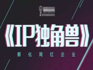 IP独角兽,孵化网红企业,ip教程-88共享