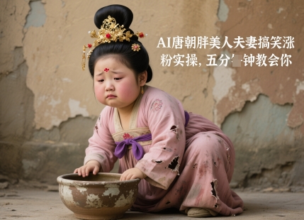 AI唐朝胖美人夫妻搞笑涨粉实操，五分钟教会你-88共享