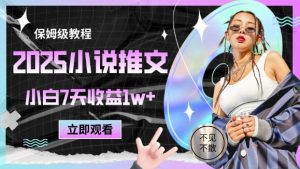 2025小说推文最新玩法,推文保姆级教程,小白7天收益1w+-88共享