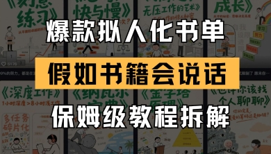 最新爆款拟人化书单玩法，假如书籍会说话，保姆级教程-88共享