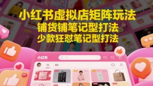 小红书虚拟店矩阵玩法,铺货铺笔记型打法,少款狂怼笔记型打法-88共享