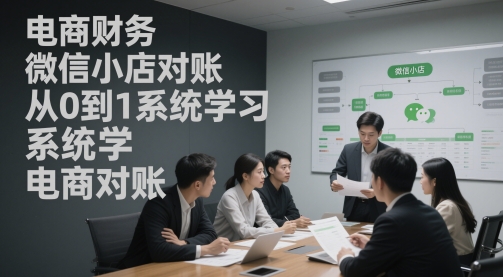 电商财务微信小店对账，从0到1系统学习电商对账-88共享