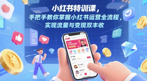 小红书特训课，手把手教你掌握小红书运营全流程，实现流量与变现双丰收-88共享