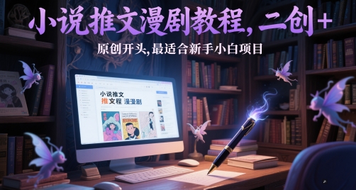 小说推文漫剧教程，二创+原创开头，最适合新手小白项目-88共享