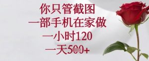 你只管截图,一部手机在家可以做,一小时120.一天5张+【揭秘】-88共享