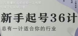 新手起号36计2.0,四年行业沉淀,上百条爆款视频经验一次性帮你搞定短视频问题-88共享