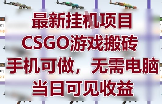 最新挂G项目，CSGO游戏搬砖，手机可做，无需电脑，当日见收益【揭秘】-88共享