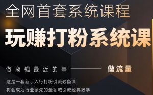 2025行业首套全网全域打粉系统神课,做流量做离钱最近的事,一套新手入行打粉引流必备课-88共享