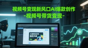视频号变现新风口AI爆款创作-视频号带货变现-88共享