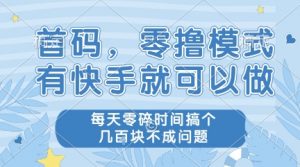 首码，零撸模式，有快手就可以做，每天零碎时间搞个几张不成问题【揭秘】-88共享