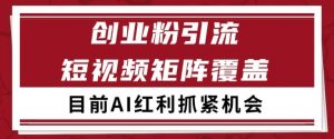 小红书某音创业赛道引流获客 自热矩阵日引200+【揭秘】-88共享