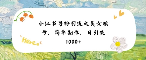 小红书男粉引流项目之美女账号6，简单制作，条条爆款原创，不违规-88共享