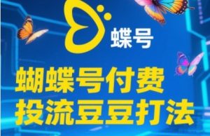 2025蝴蝶号付费投流豆豆打法,助新手快速掌握付费流量撬动自然流的核心玩法-88共享